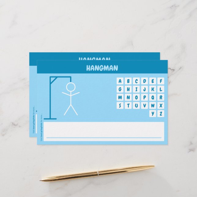 Papier Jeu de mots hangman (Devant/Arrière en situation)