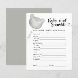 Papier Jeu de mots mêlés Baby Bear