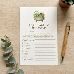 Papier Jeu de mots mêlés Baby Shower 'Localement Cultivé'