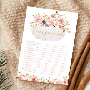 Papier Jeu de mots mêlés citrouille florale rose