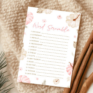 Papier Jeu de mots mêlés de citrouille douce rose automne