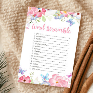 Papier Jeu de mots mêlés Papillon Floral