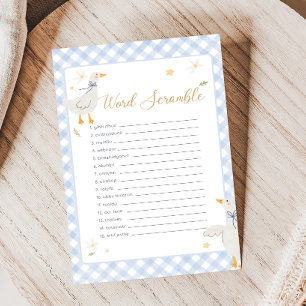 Papier Jeu de mots mêlés pour Baby Shower Silly Goose Gin
