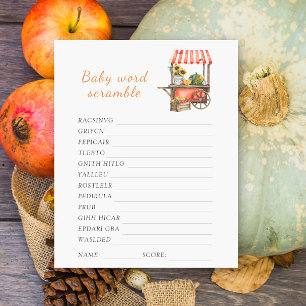 Papier Jeu de mots mêlés pour baby shower sur le thème de