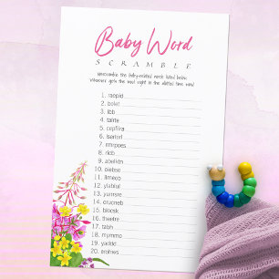 Papier Jeu de mots mêlés pour Baby Shower sur le thème de