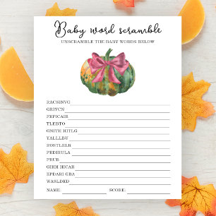 Papier Jeu de mots mêlés pour baby shower sur le thème de