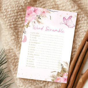 Papier Jeu de mots mêlés pour Baby Shower sur le thème fl