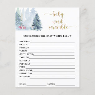 Papier Jeu de mots mêlés pour bébé d'hiver Jeu de baby