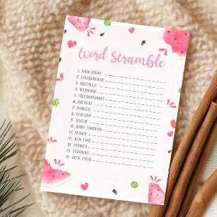 Papier Jeu de mots mêlés pour bébé fille avec pastèque so