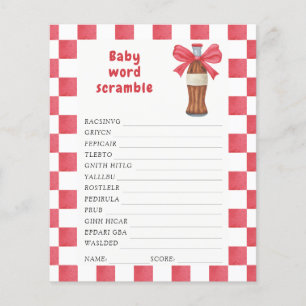 Papier Jeu de mots mêlés pour une baby shower Soda
