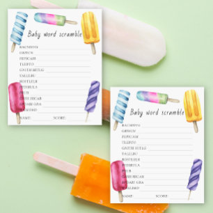 Papier Jeu de mots mêlés pour une baby shower sur le thèm