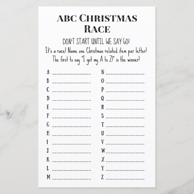 Papier Jeu de Noël familial IMPRIMÉ (Devant)