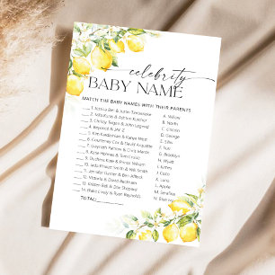 Papier Jeu de nom de bébé de célébrité Baby Shower Citron
