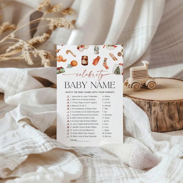 Papier Jeu de Noms de Bébés de Célébrités d'Hiver (Créateur téléchargé)