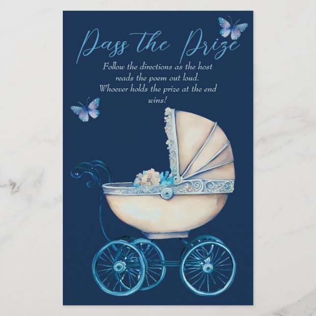 Papier Jeu de passage de prix pour Baby Shower Garçon Lan (Dos)