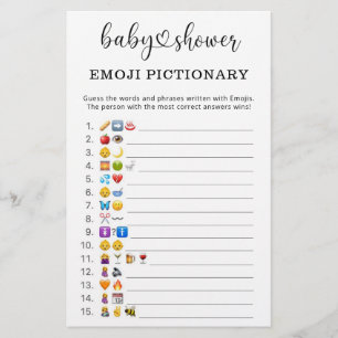 Papier Jeu de photos d'emoji pour baby shower