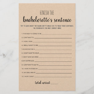 Papier Jeu de phrases à compléter modifiables pour la Bac