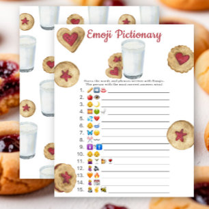 Papier Jeu de Pictionary avec des émojis pour une baby sh