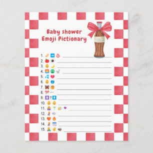 Papier Jeu de Pictionary baby shower avec emoji bouteille