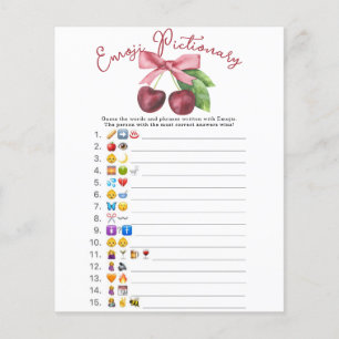Papier jeu de Pictionary d'Emoji pour baby shower Cherry