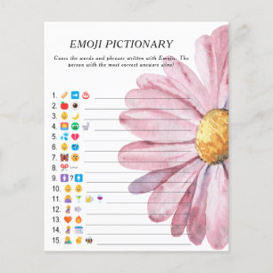 Papier Jeu de pictionary Emoji Baby shower Fleur de margu