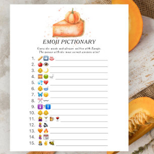 Papier Jeu de pictionary Emoji Baby Shower Tarte à la cit