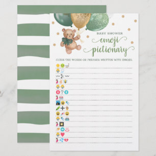 Papier Jeu de Pictionary Emoji Baby Shower Thème Ours en 