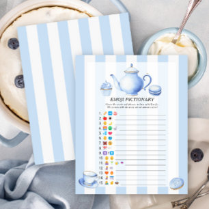 Papier Jeu de pictionary Emoji baby shower thème thé à la