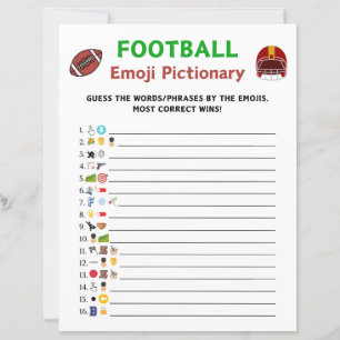 Papier Jeu de Pictionary Emoji de Football