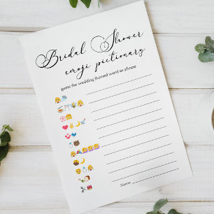 Papier Jeu de Pictionary Emoji de script simple moderne n
