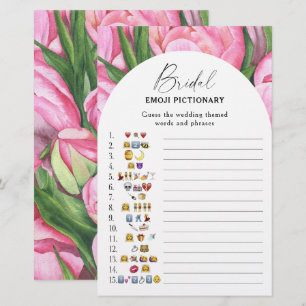 Papier Jeu de pictionary emoji pour baby shower avec rose