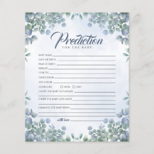 Papier Jeu de prédiction des Baby showers de fleurs verte