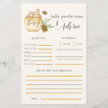 Jeu de prédiction pour Baby Shower sur le thème de