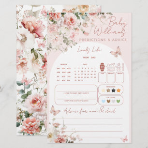 Papier Jeu de prédiction pour bébé fleur rose papillon