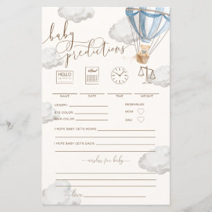 Papier Jeu de Prédictions Bébé Bleu Bearly Wait