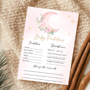 Papier Jeu de Prédictions Bébé Lune Rose et Étoiles