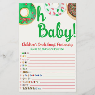 Papier Jeu de prédictions de Baby shower de Donut de Noël