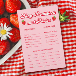 Papier Jeu de prédictions de Baby shower de fraise