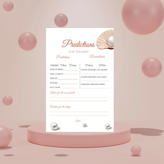 Papier Jeu de prédictions de baby shower de perles d'océa (Créateur téléchargé)