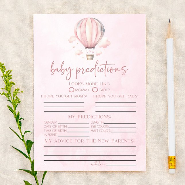 Papier Jeu de prédictions du Baby shower à ballon à air c (Créateur téléchargé)