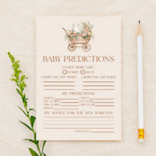 Papier Jeu de prédictions du Baby shower de transport ros
