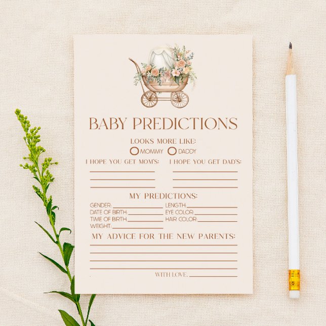 Papier Jeu de prédictions du Baby shower de transport ros (Créateur téléchargé)