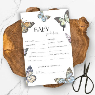 Papier Jeu de prédictions du Baby shower papillon aquarel