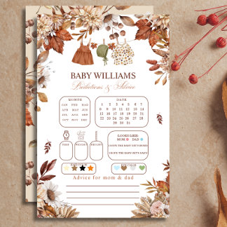 Papier Jeu de Prédictions et Conseils pour Bébé d'Automne
