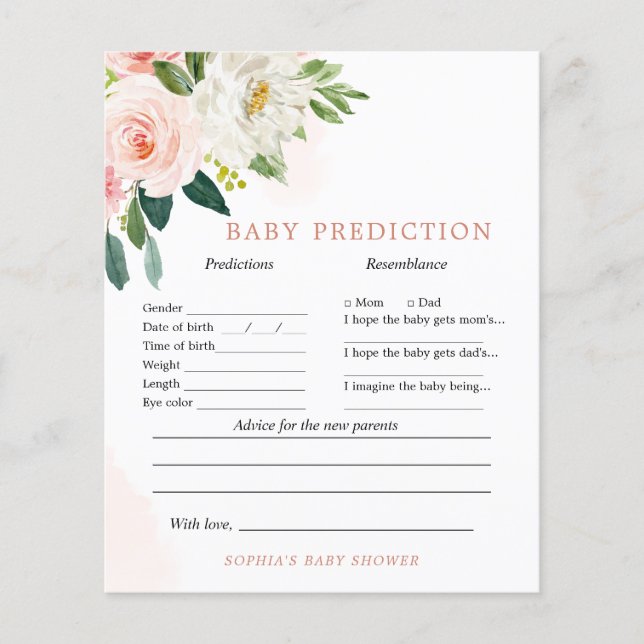 Papier Jeu de prédictions et conseils pour bébé rose pâle (Devant)