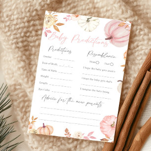 Papier Jeu de prédictions pour bébé Citrouille Rose Migno