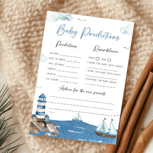 Papier Jeu de prédictions pour bébé marin : C'est un garç