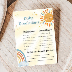 Papier Jeu de prédictions pour bébé Shower Rétro Sunshine