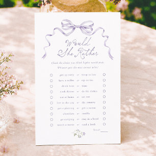 Papier Jeu de 'Préfèrerait-Elle' pour une Baby Shower de 