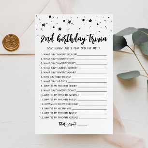 Papier Jeu de quiz anniversaire 2 ans modifiable Jeu de f